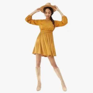 Maeve by Anthropologie Gold Saniya Dress